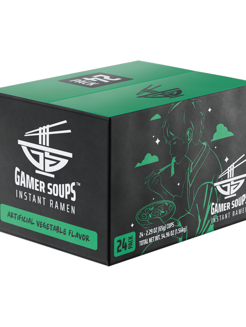 Gamersupps Gamer Soups Instant Noodles - Vegetable (24 Cup Box) Best Seller